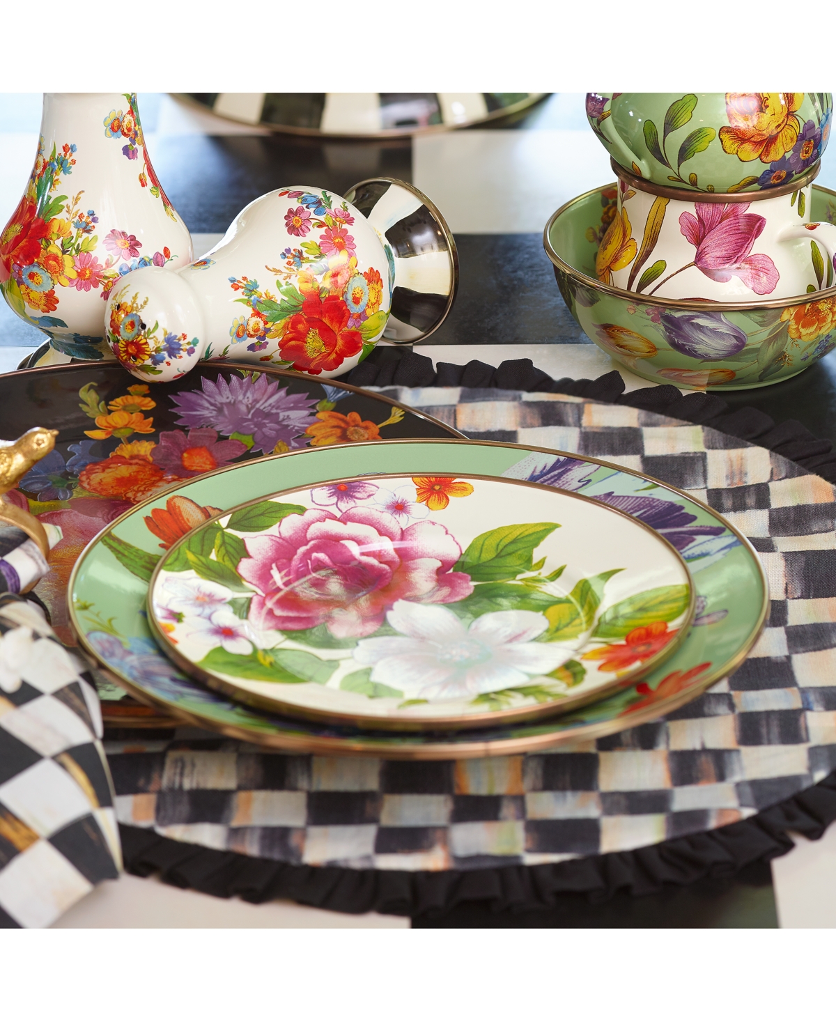 Shop Mackenzie-childs White Flower Market Salad/dessert Plate In No Color