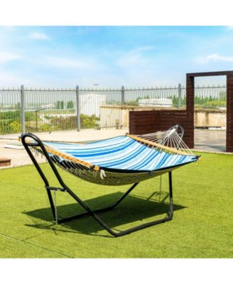 Hammock Stand Heavy Duty Steel Frame Hanging Hooks Indoor Outdoor