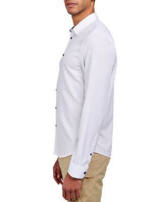 Men's Dante Non-Iron Performance Stretch Moisture-Wicking Solid Button-Down Shirt