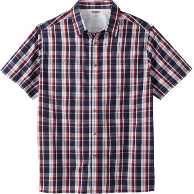 Big & Tall Plaid Wrinkle-Resistant Short Sleeve Button Down