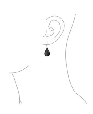 Large Iridescent Shell Stone Pear Shaped Teardrop Dangle Lever back Earrings Sterling Silver