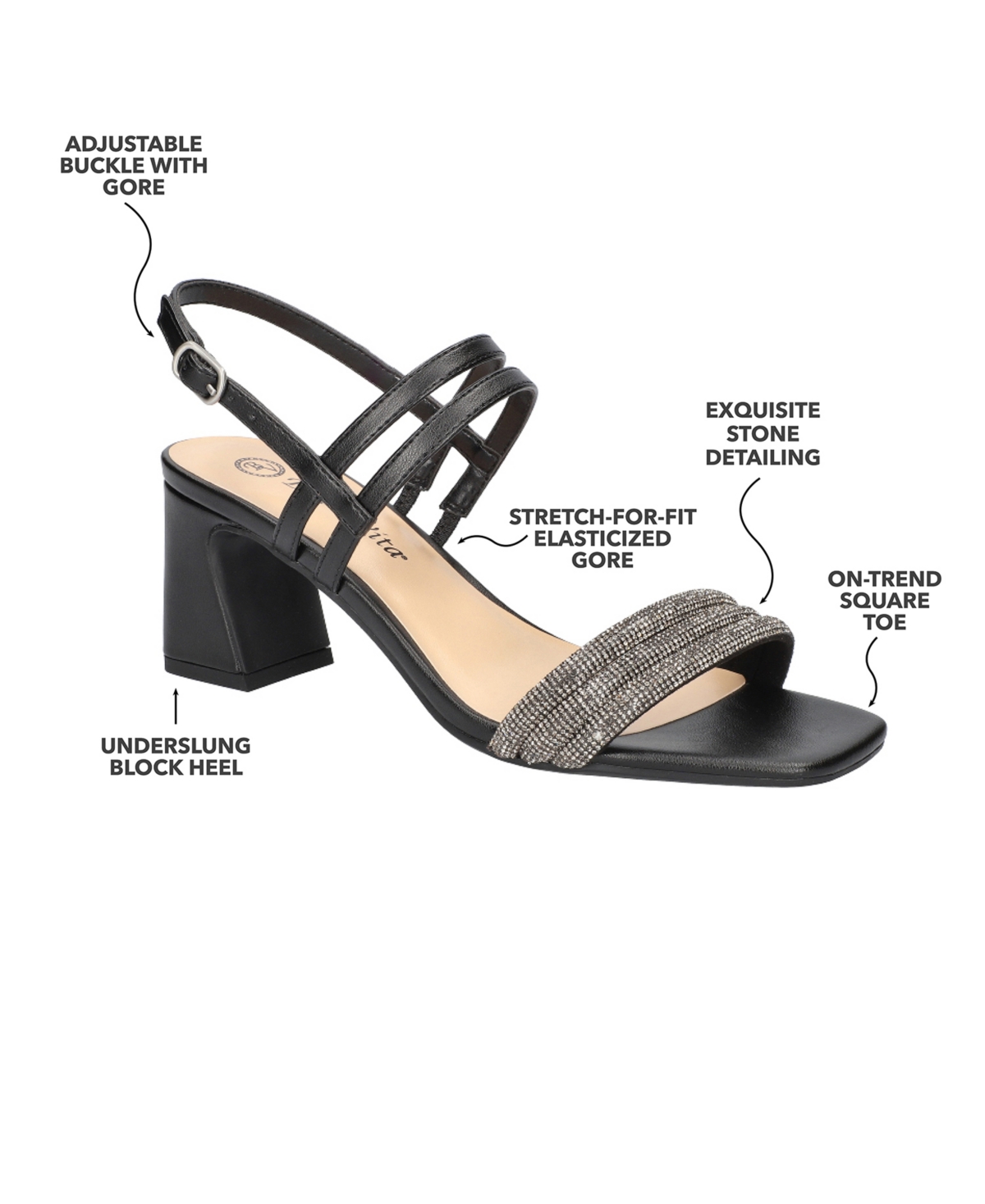 Bella Vita Women's Majesty Square Toe Block Heel Sandals In Silver