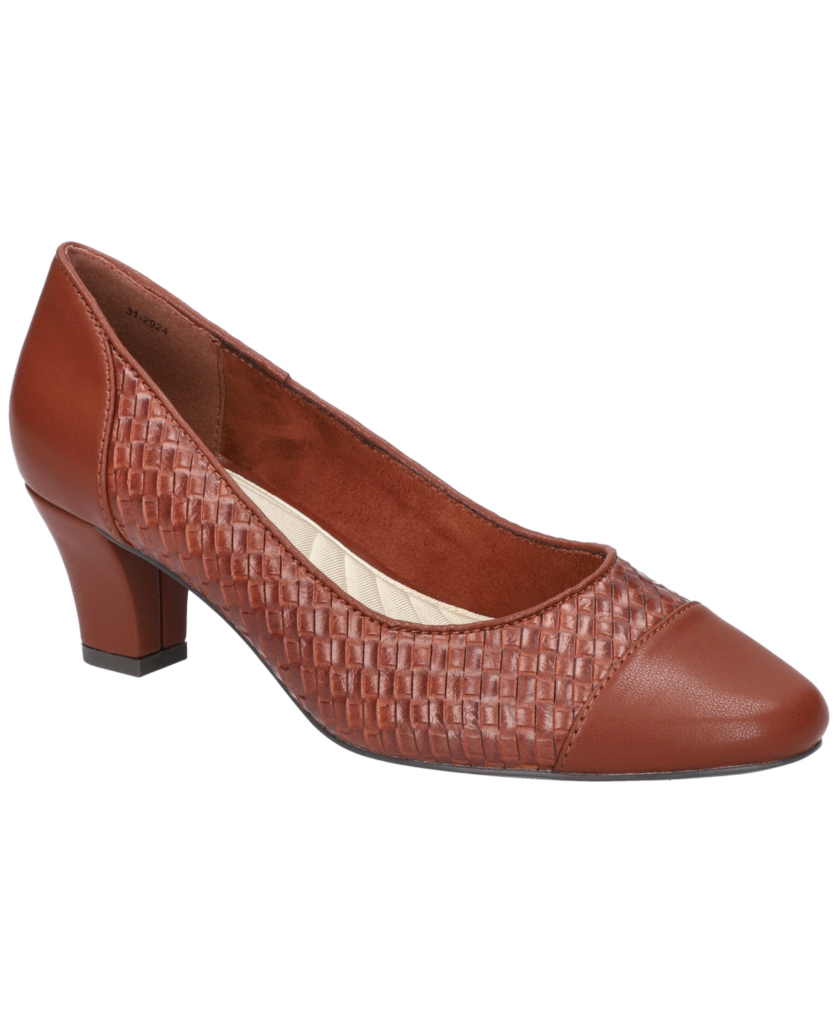 Shop Easy Street Women's Slip-on Pumps In Tan Woven Embossed