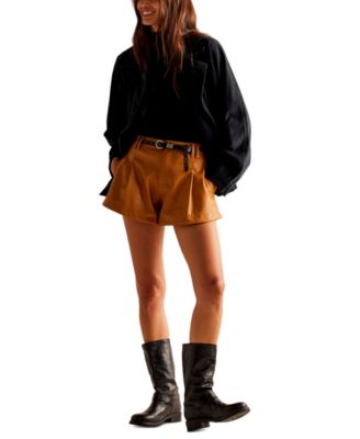 Free People - Women's Free Reign Faux-Leather Shorts