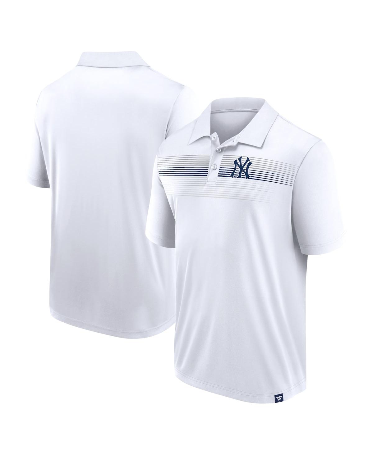 Fanatics Branded White New York Yankees Victory For Us Interlock Polo In White,navy