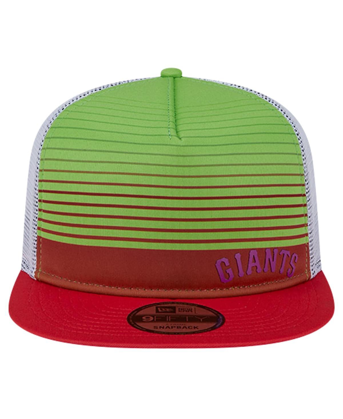 New Era Men'sSan Francisco Giants Neon Horizon A-Frame Trucker 9FIFTY Snapback Hat - Red