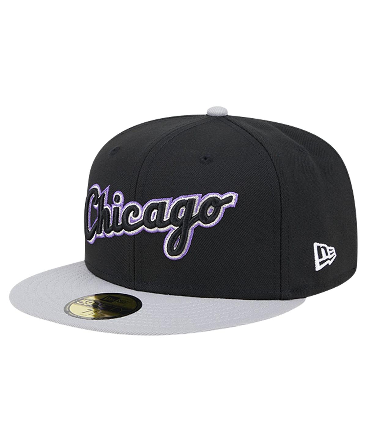 NEW ERA MEN'S BLACK CHICAGO WHITE SOX RETRO SPRING TRAINING 59FIFTY FITTED HAT 