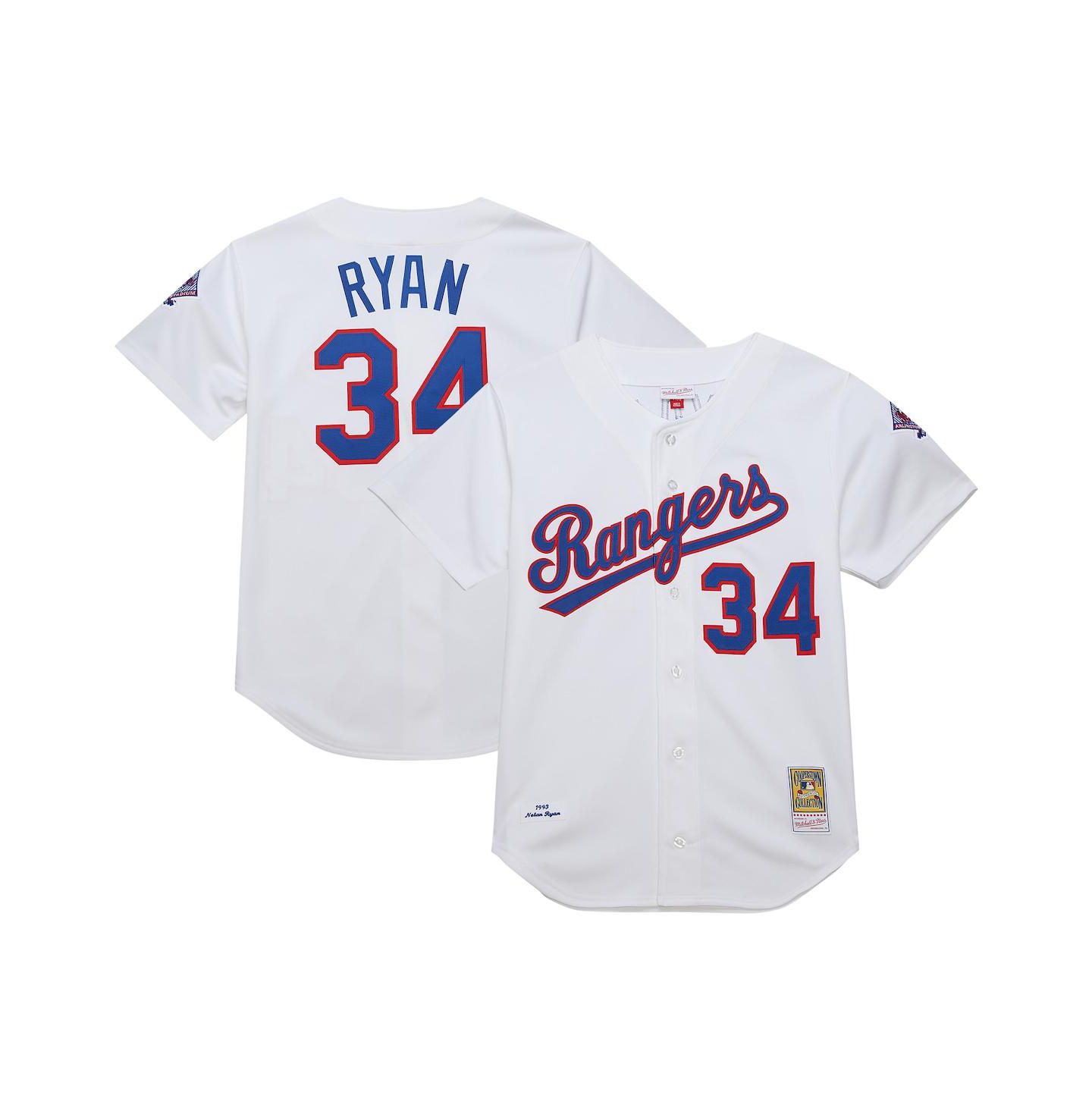Мужской топ Mitchell & Ness Nolan Ryan Nolan Ryan White Texas Rangers 1993 Cooperstown Collection Authentic Jersey — фото 1