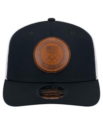 Men's Navy Team USA Leather Patch 9SEVENTY Stretch Snap Adjustable Hat