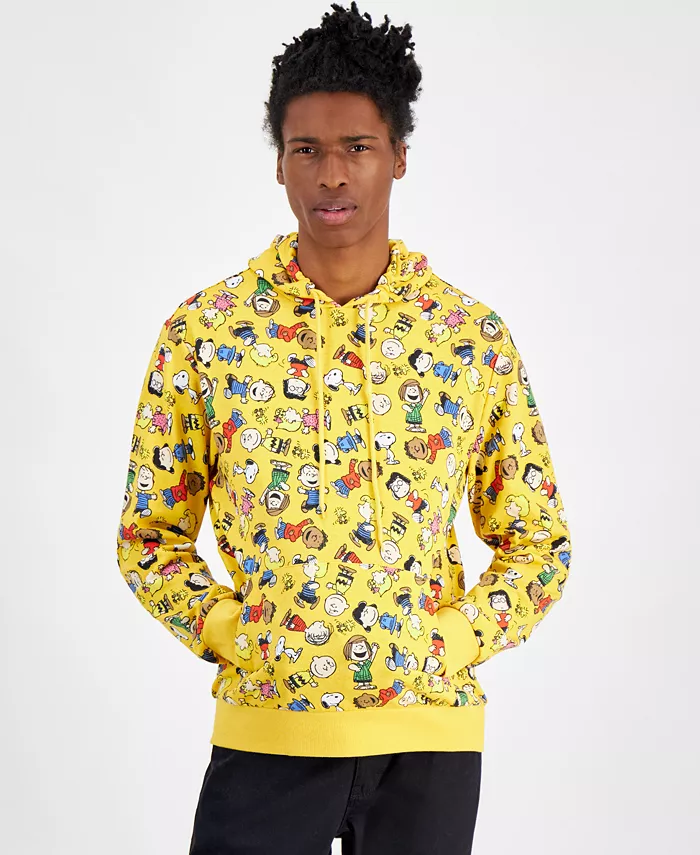 Men's Peanuts Charlie Brown & Friends Regular-Fit Printed Fleece Hoodie