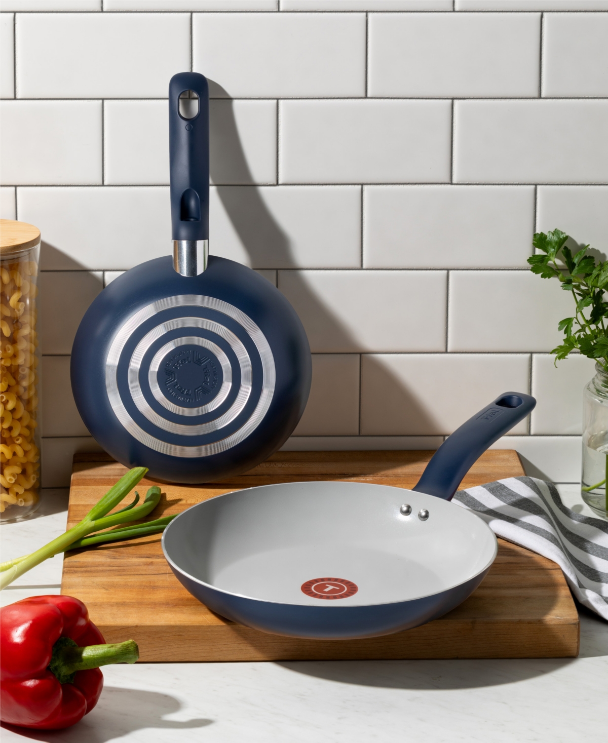 T-fal Culinaire Ceramic Nonstick 5qt Jumbo Cooker In Blue