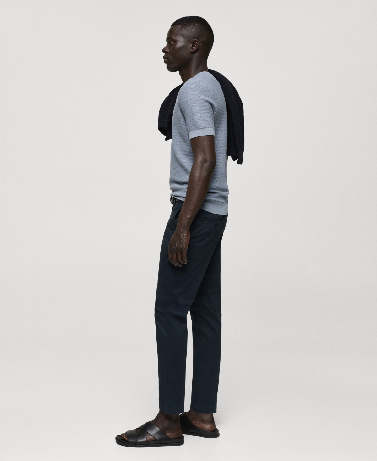 Mango Men's Cotton Tapered Crop Pants