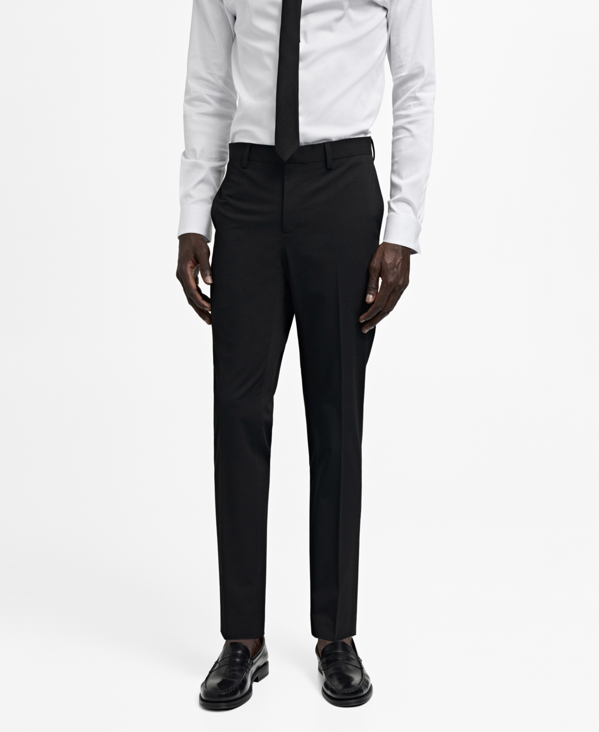 Men's Stretch Fabric Super Slim-Fit Suit Pants - Black
