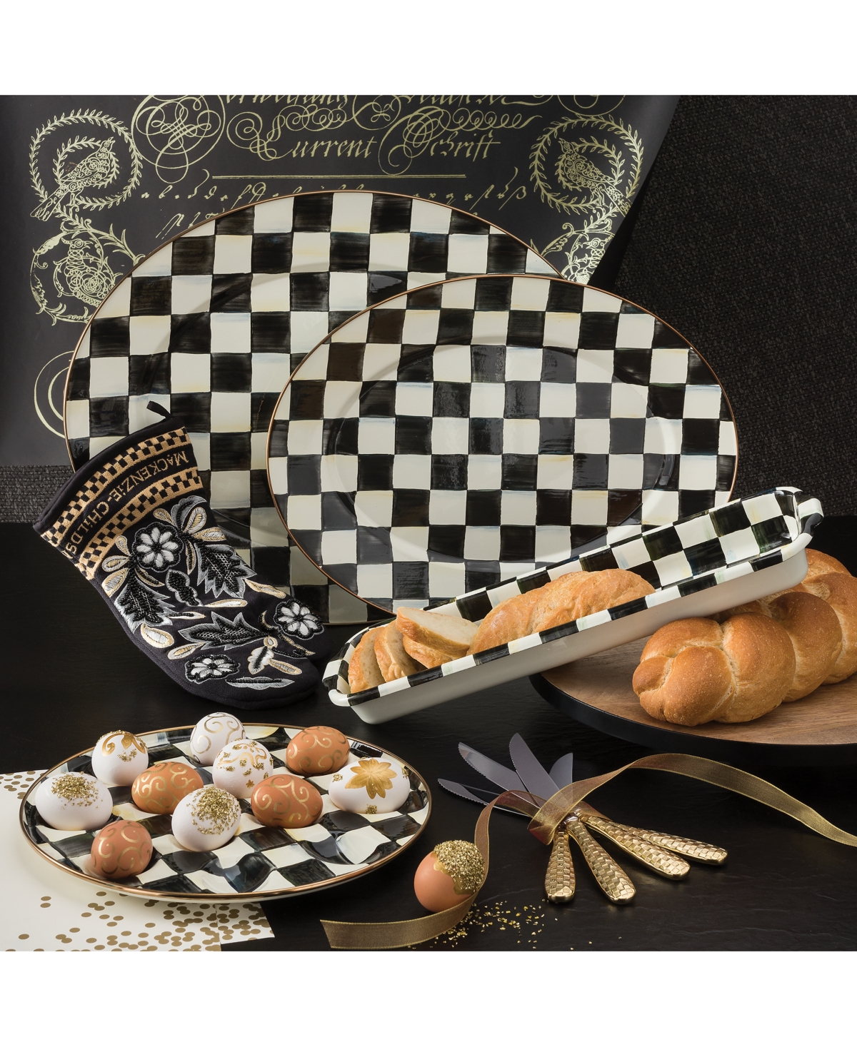 Mackenzie-Childs Courtly Check Baguette Dish