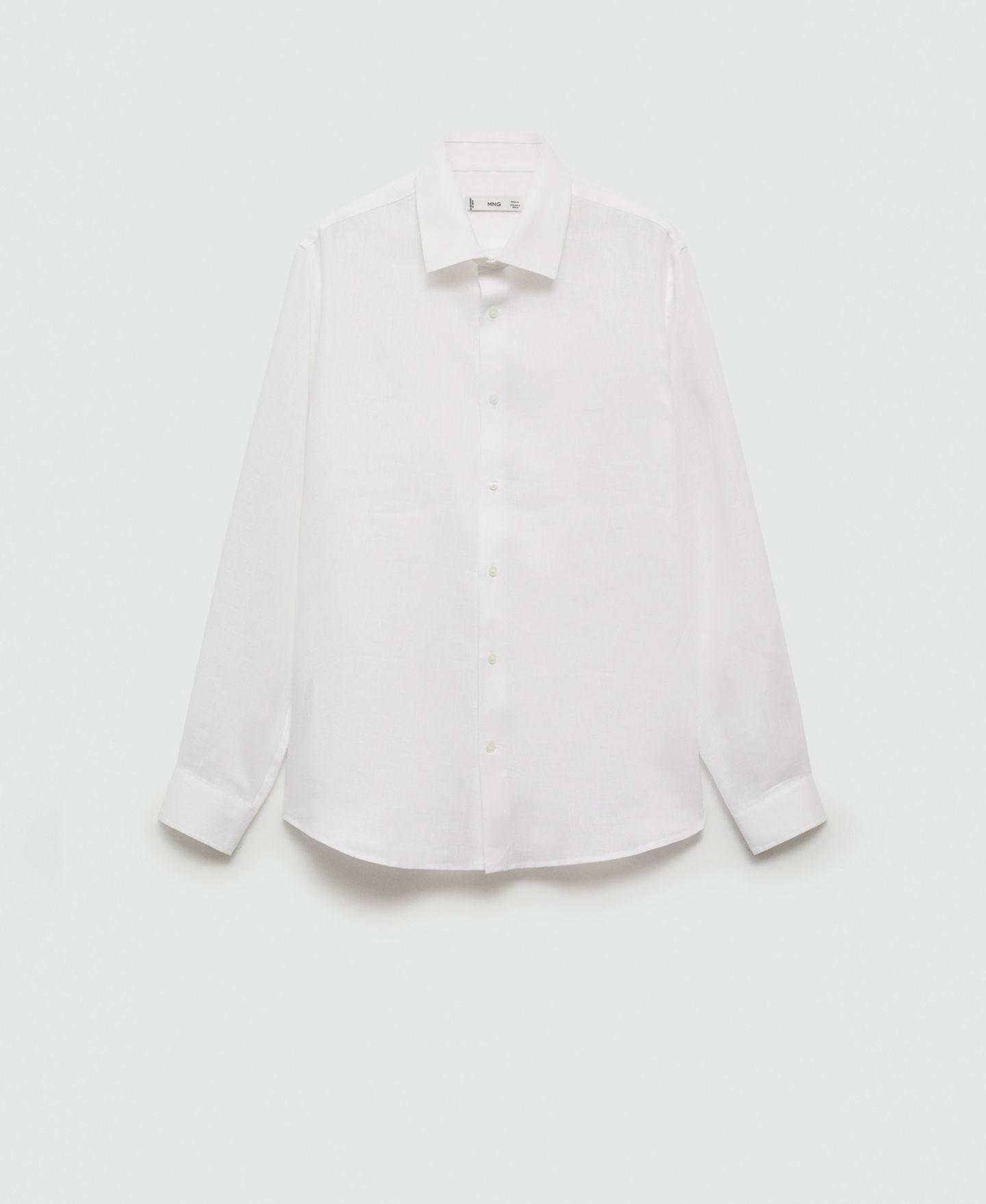 Мужская рубашка Mango Linen, цвет: Аквамариновый зелёный — фото 12