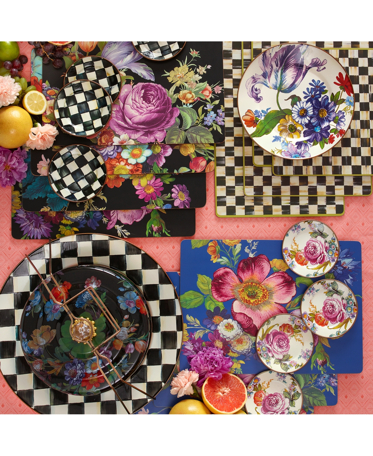 Mackenzie-childs Mackenzie Childs Courtly Check Set Of 4 Placemats In No Color