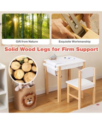 Kids Table and Chair Set Wooden Activity Drawing Study Desk