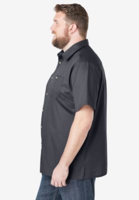 Big & Tall Solid Wrinkle-Resistant Short Sleeve Button Down