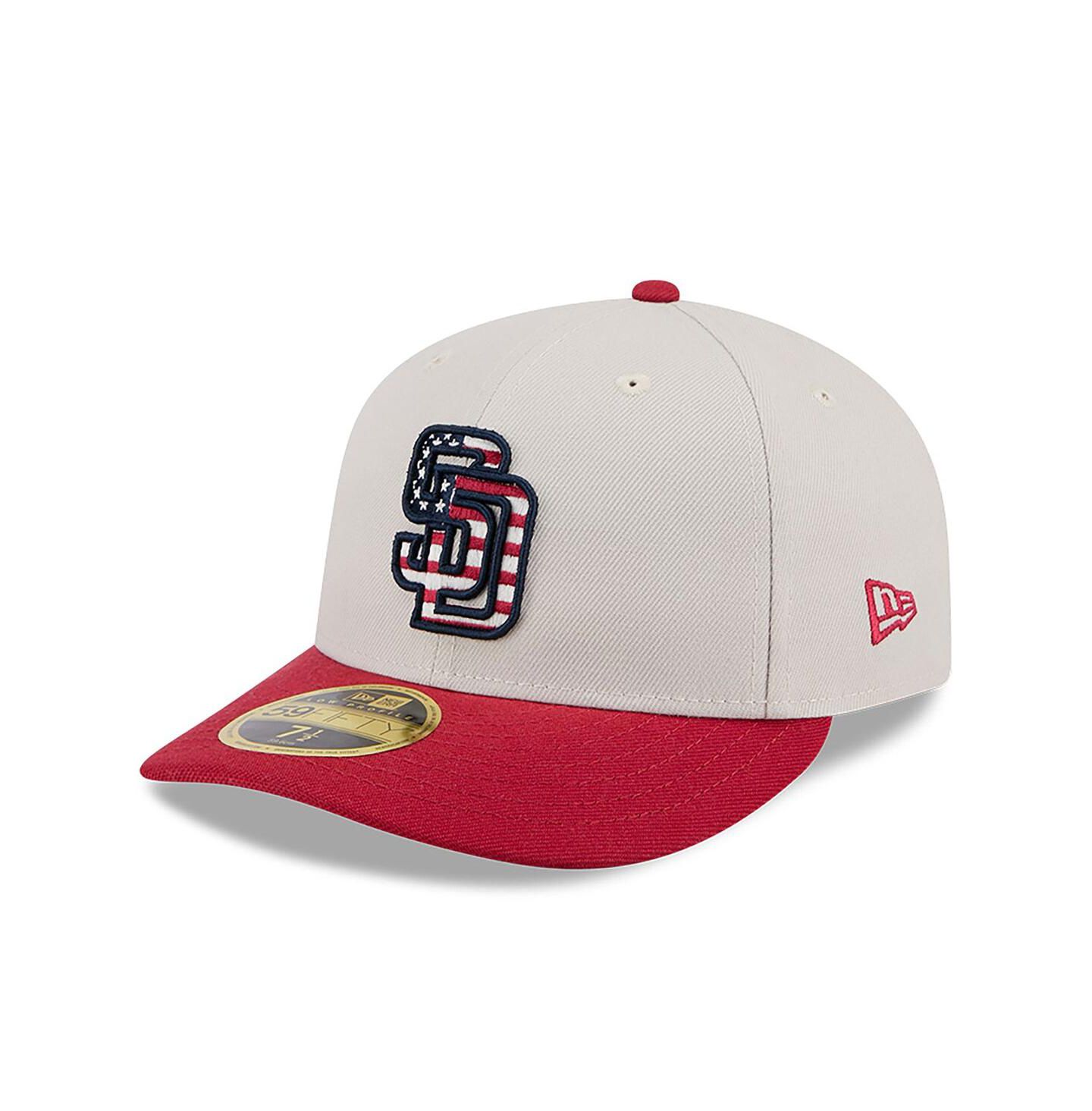 Мужская кепка New Era Red San Diego Padres 2024 Fourth of July Low Profile 59FIFTY Fitted Hat — фото 2