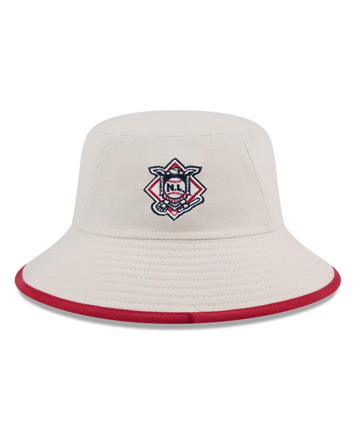 NEW ERA MEN'S KHAKI WASHINGTON NATIONALS 2024 FOURTH OF JULY BUCKET HAT 
