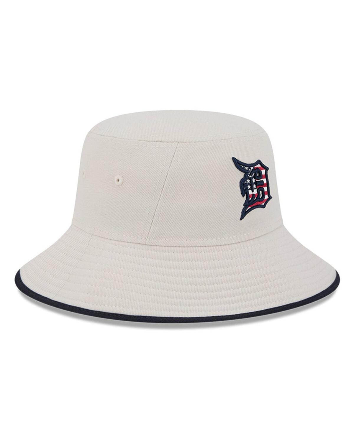NEW ERA MEN'S KHAKI DETROIT TIGERS 2024 FOURTH OF JULY BUCKET HAT 