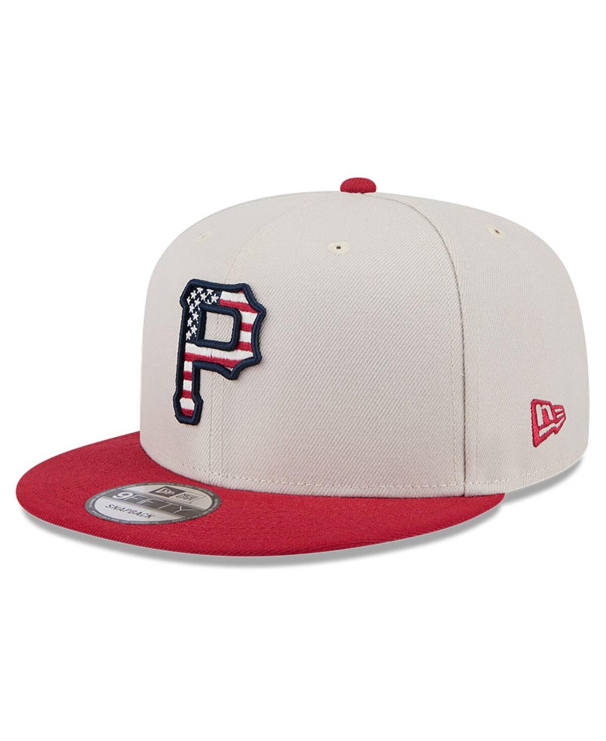 New Era Men's Red Pittsburgh Pirates 2024 Fourth Of July 9fifty Snapback Hat In Khaki