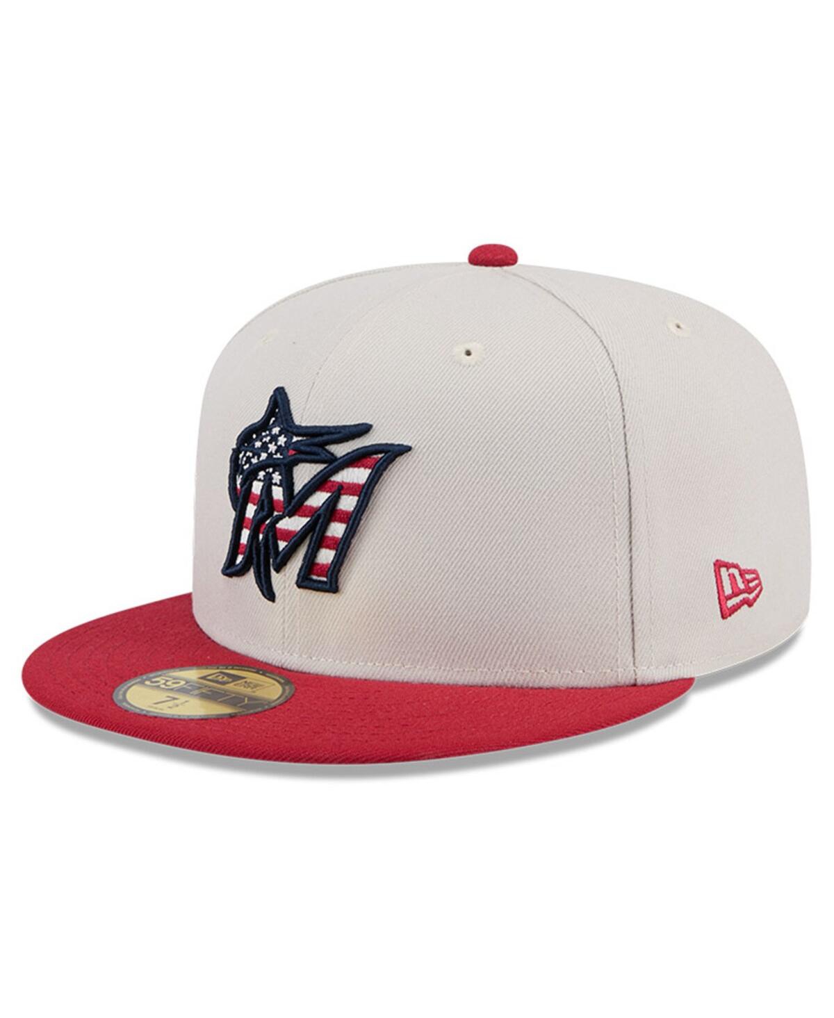 New Era Men's Red Miami Marlins 2024 Fourth of July 59FIFTY Fitted Hat