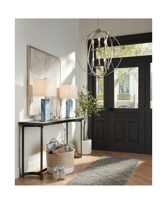 Possini Euro Design Spherical Brushed Nickel Orb Pendant Chandelier ...