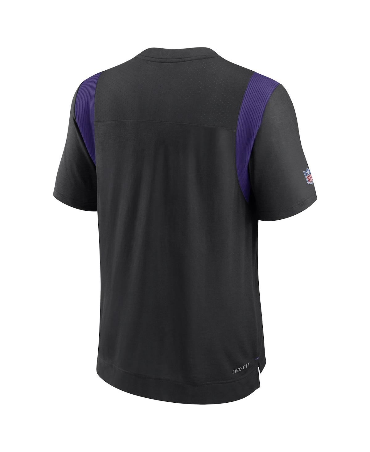 Nike Black Baltimore Ravens Sideline Tonal Logo Performance Player T-shirt In Black,purple
