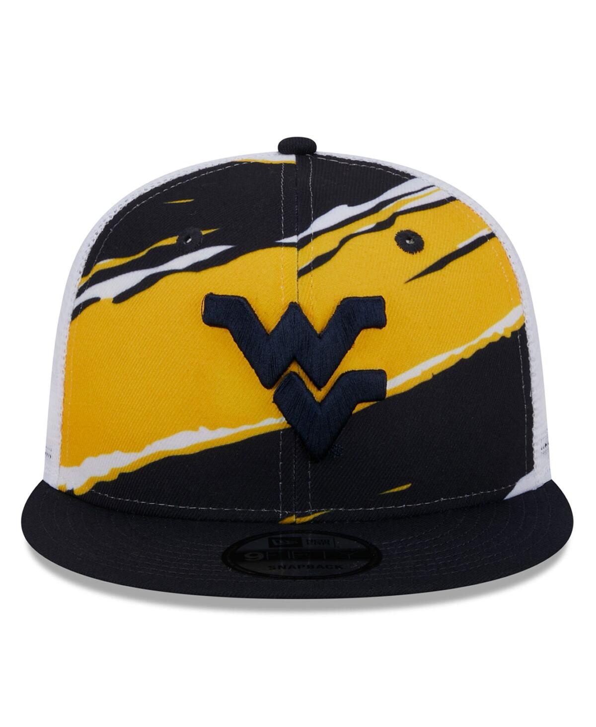 New Era Men's Navy West Virginia Mountaineers Tear Trucker 9fifty Snapback Hat In Navy