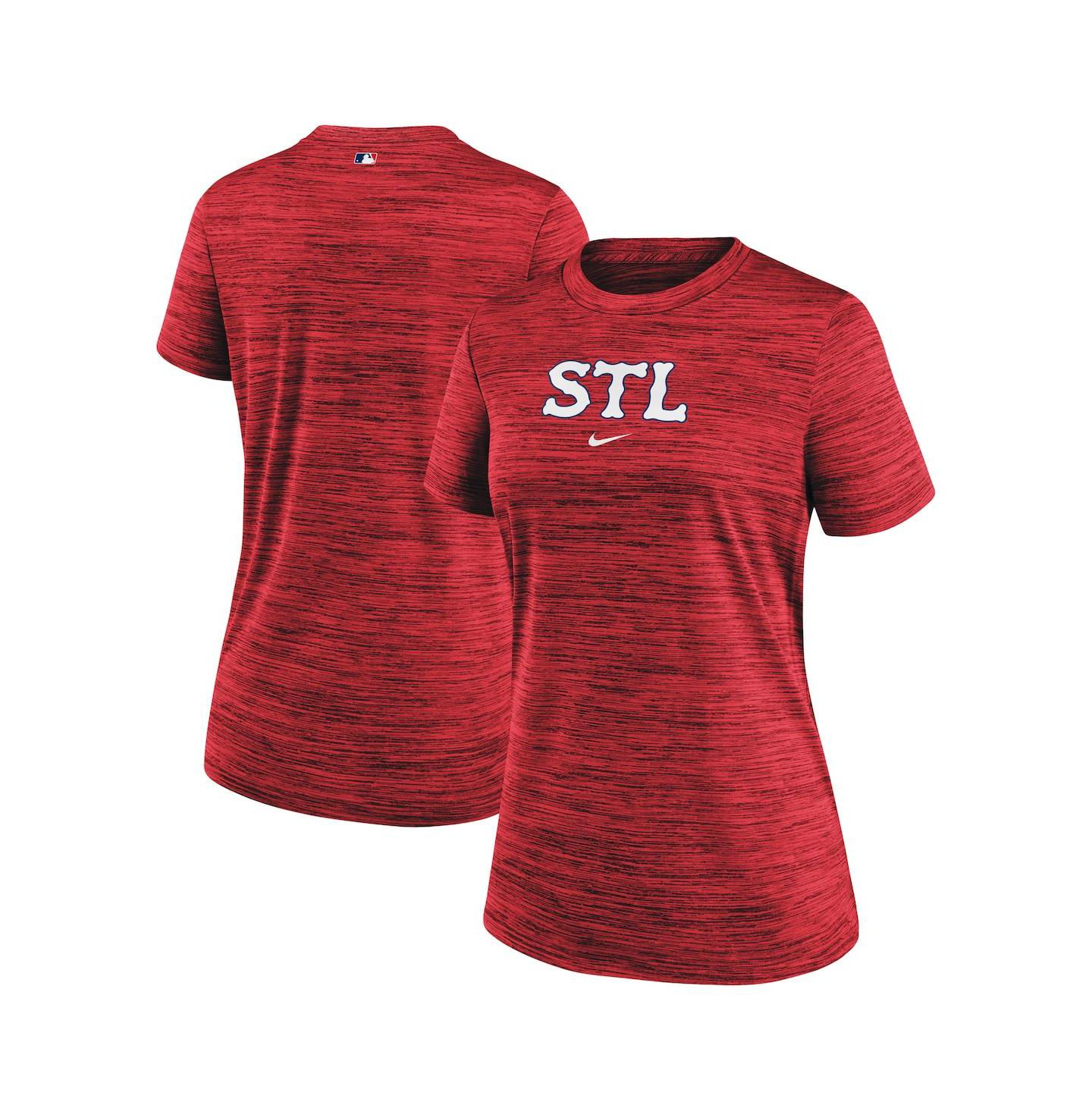 Женская футболка Nike Red St. Louis Cardinals 2024 City Connect Authentic Collection Practice Velocity — фото 1