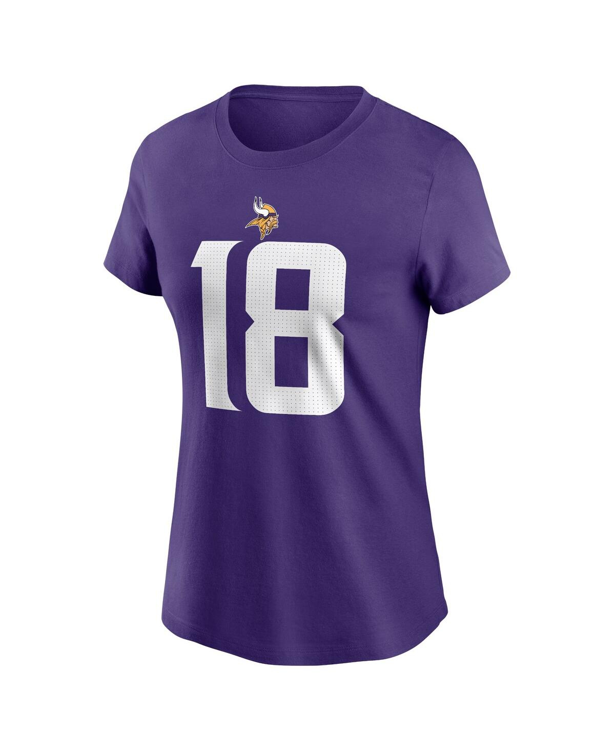 Nike Men's And Women's Justin Jefferson Purple Minnesota Vikings Player Name Number T-shirt In Purple