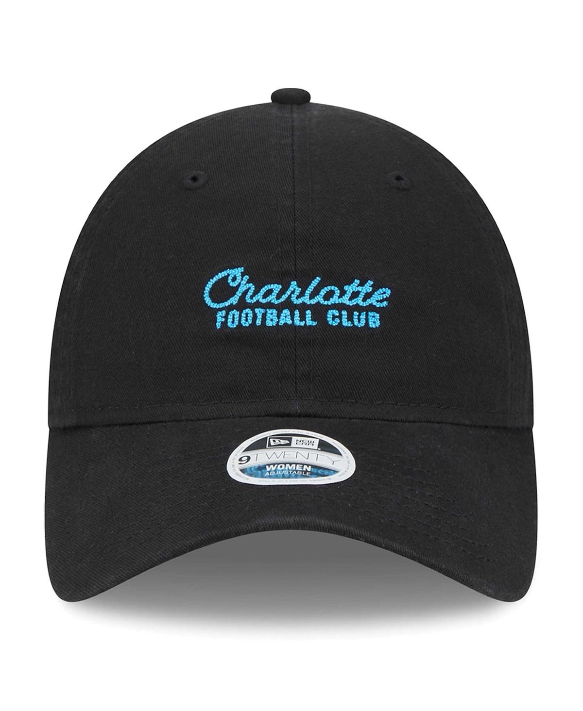 New Era Women's Black Charlotte Fc Throwback 9twenty Adjustable Hat In Black