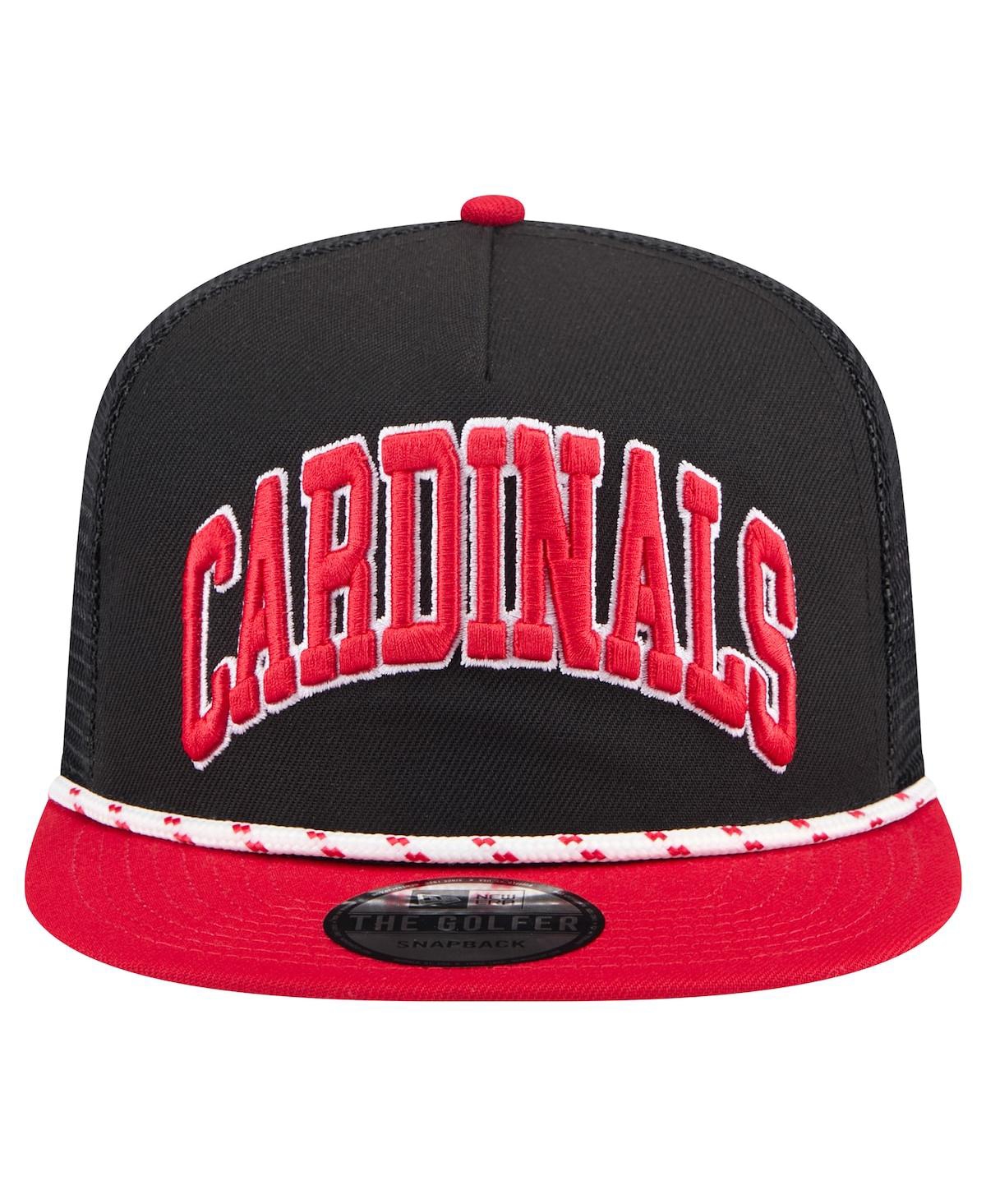New Era Men's Black St. Louis Cardinals Throwback Meshback Golfer Hat In Black,red