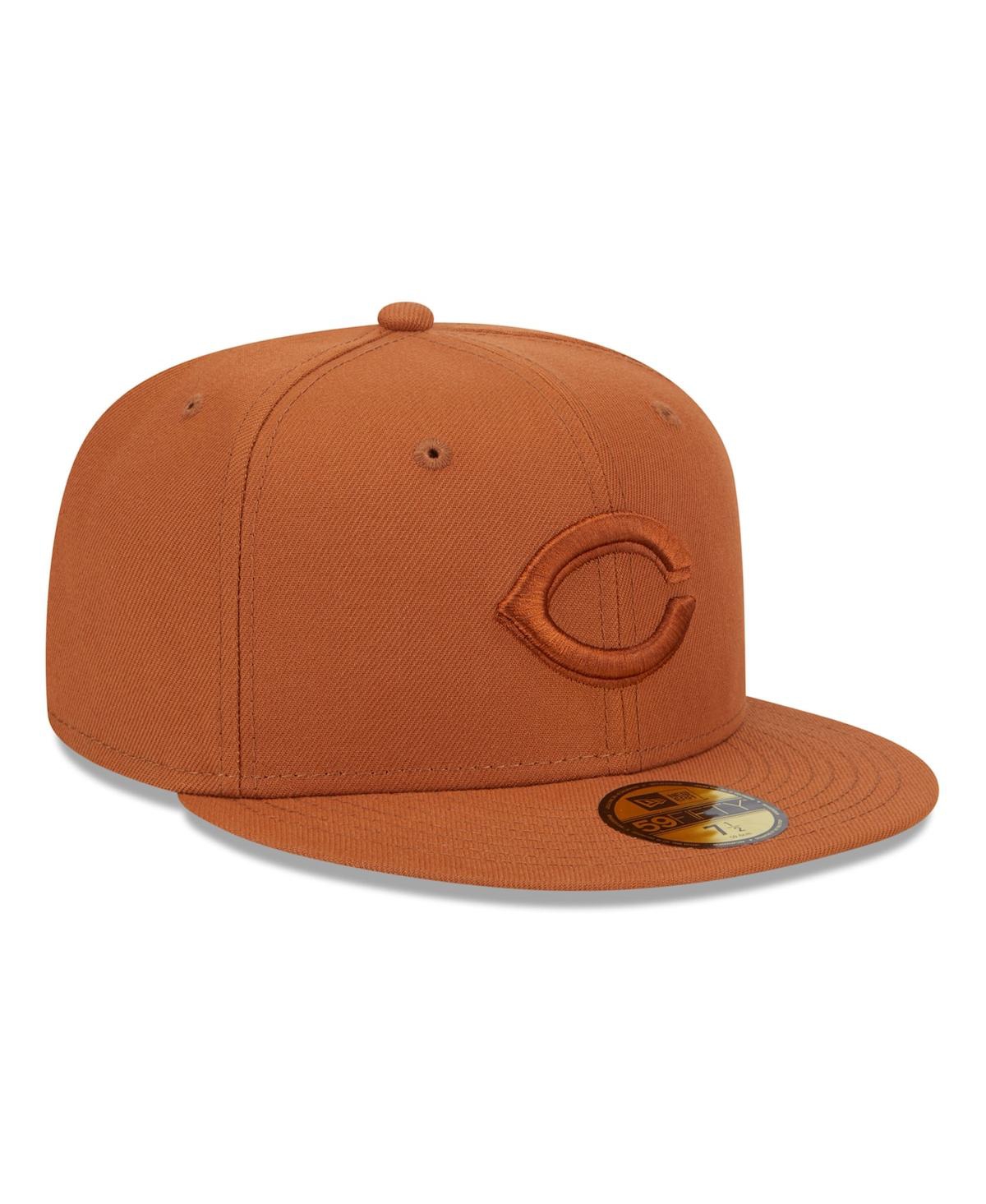 New Era Men's Brown Cincinnati Reds Spring Color 59fifty Fitted Hat In Brown