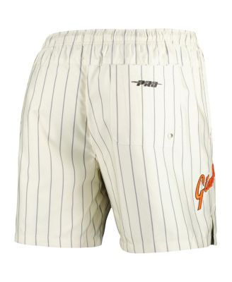 Men's Cream San Francisco Giants Pinstripe Retro Classic Woven Shorts