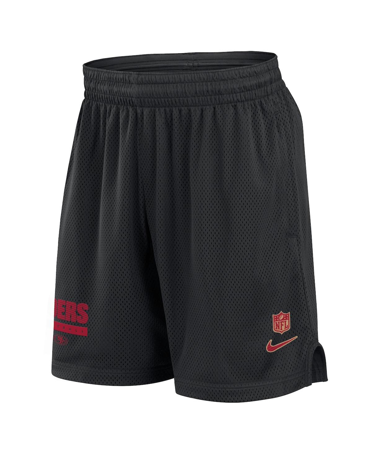 Nike Men'sSan Francisco 49ers 2024 Sideline Performance Mesh Shorts - Black, Red