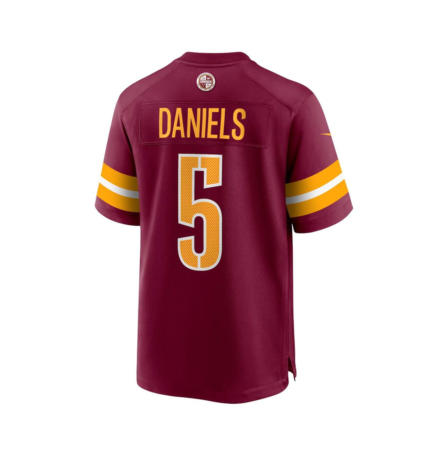 Мужское игровое джерси Nike Jayden Daniels Washington Commanders, 2024 NFL Draft, цвет: Бордовый — фото 3