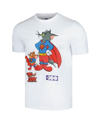 Men's White Tom and Jerry Superman T-Shirt
