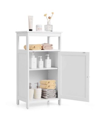 Bathroom Wooden Floor Cabinet Multifunction Storage Rack Organizer Stand