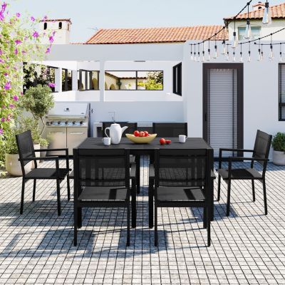 Streamdale Durable Modern 7-Piece Outdoor Table and Chair Set for Patio or Garden