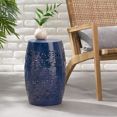 Streamdale Lace-Cut Barrel Side Table Stylish, Durable, Versatile