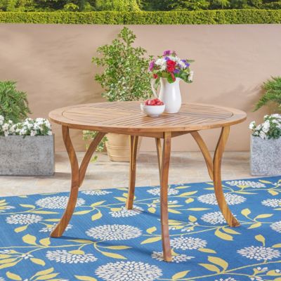 Streamdale Stylish Acacia Wood Circular Patio Table with Smooth Leg Design