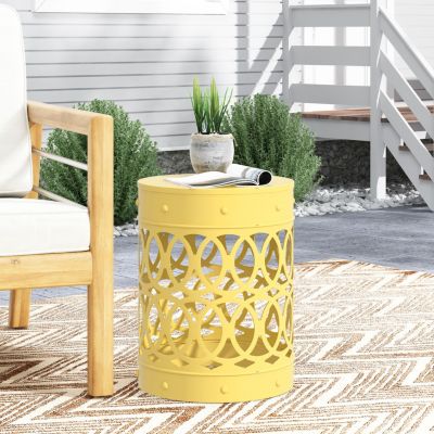 Streamdale Modern Geometric Iron Cut Side Table Chic, Durable, Assembly-Free