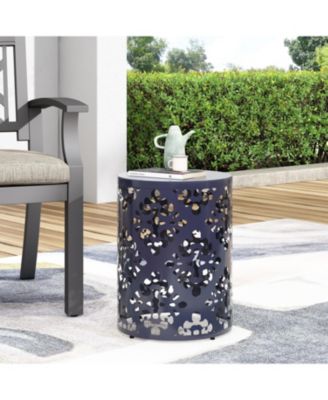 Modern Iron Cut Side Table with Cylindrical Design