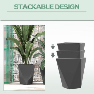 Geometric Outdoor Planters Stackable, Self-Draining, and Durable