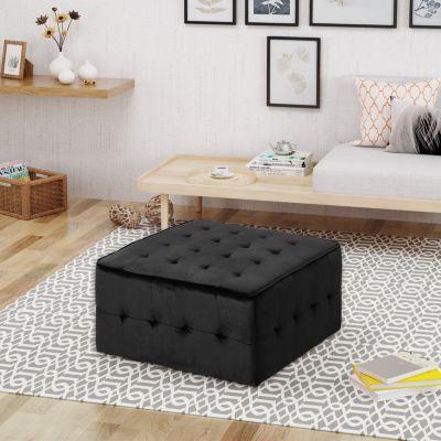 Streamdale Oversized Tufted Velvet Ottoman for Comfort & Style