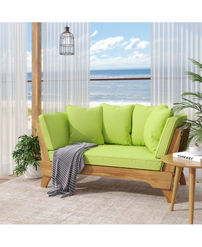 Simplie Fun Acacia Wood Daybed with Versatile SofatoBed Conversion