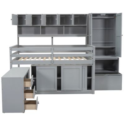 Streamdale Wooden Loft Bed with Storage and Desk