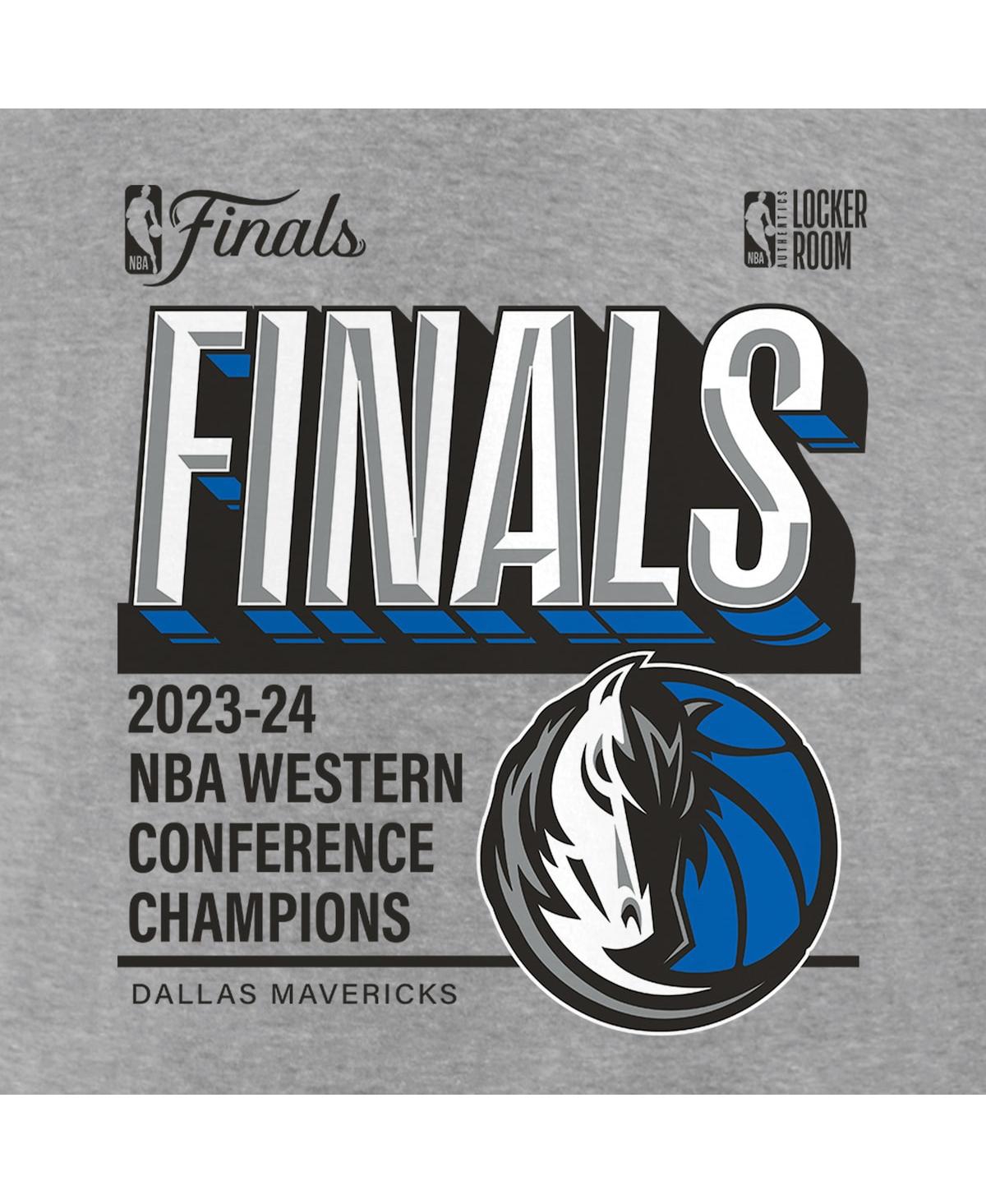Fanatics Women'sDallas Mavericks 2024 Western Conference Champions Locker Room Plus Size V-Neck T-Shirt - Heather Gray